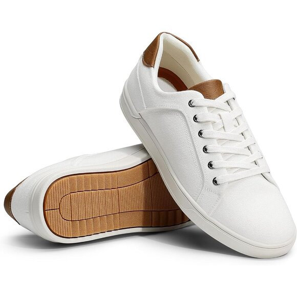 Bruno Marc Men's White Stylish Sneakers Canvas  Casual Comfort Walking Shoes - Picture 9 of 9